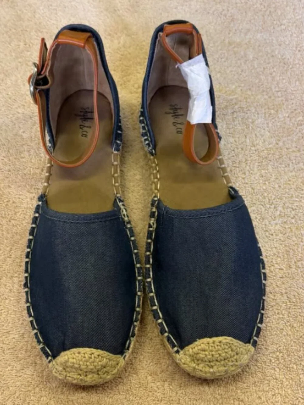 NEW in box! sz. 11 Style & CO /Paminna espadrille sandals dark Navy denim wash